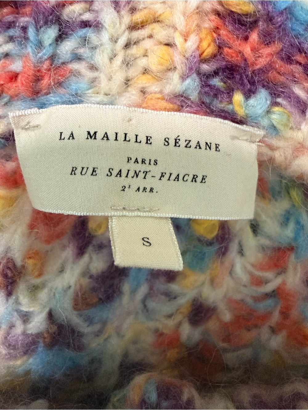 Sezane emile multicolored wool knit cardigan size small - Picture 3 of 4